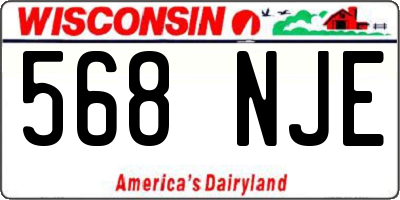 WI license plate 568NJE