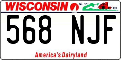 WI license plate 568NJF