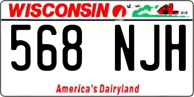 WI license plate 568NJH