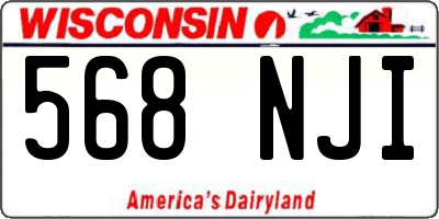 WI license plate 568NJI