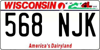 WI license plate 568NJK