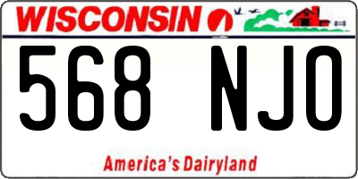 WI license plate 568NJO