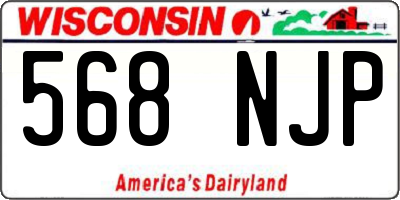 WI license plate 568NJP