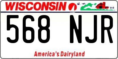WI license plate 568NJR