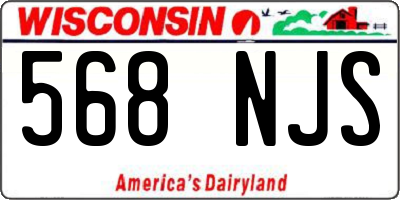 WI license plate 568NJS