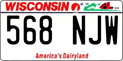 WI license plate 568NJW