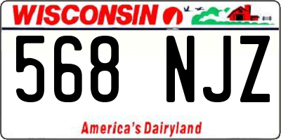 WI license plate 568NJZ