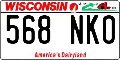 WI license plate 568NKO