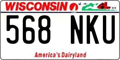 WI license plate 568NKU