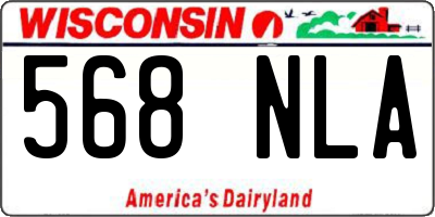 WI license plate 568NLA