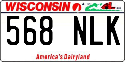 WI license plate 568NLK