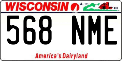 WI license plate 568NME