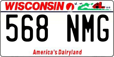WI license plate 568NMG