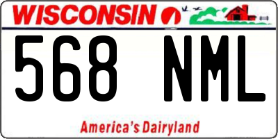 WI license plate 568NML
