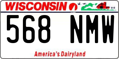 WI license plate 568NMW