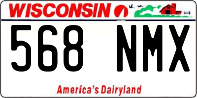 WI license plate 568NMX