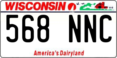 WI license plate 568NNC