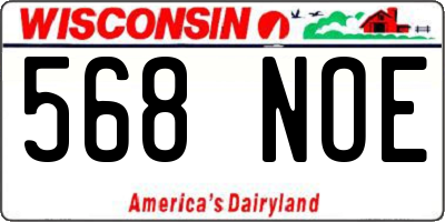 WI license plate 568NOE