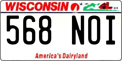WI license plate 568NOI