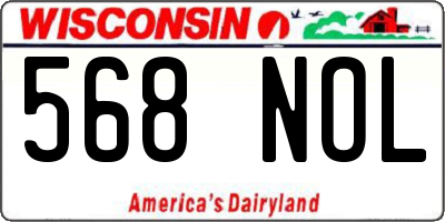 WI license plate 568NOL