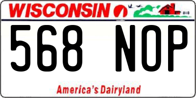 WI license plate 568NOP