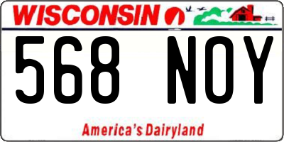 WI license plate 568NOY