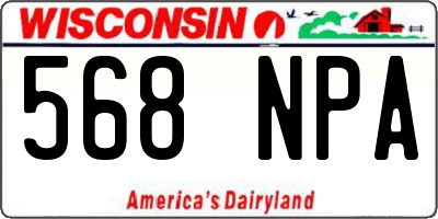 WI license plate 568NPA