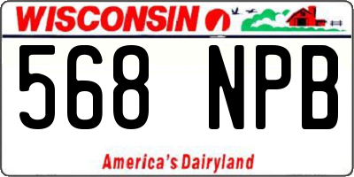 WI license plate 568NPB