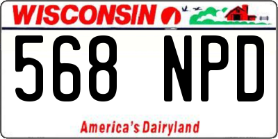 WI license plate 568NPD