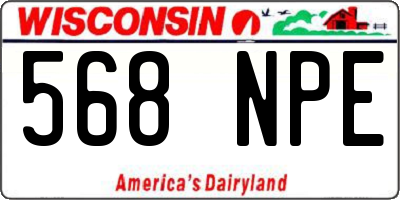 WI license plate 568NPE
