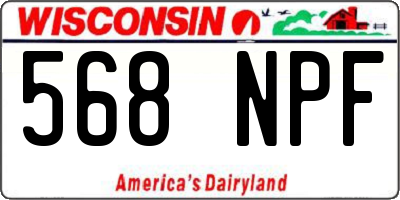 WI license plate 568NPF