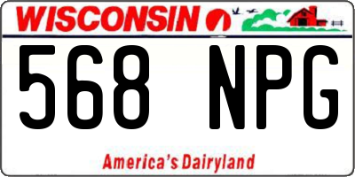 WI license plate 568NPG