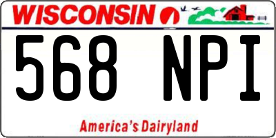 WI license plate 568NPI