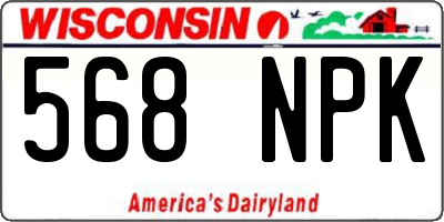 WI license plate 568NPK