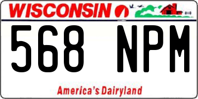 WI license plate 568NPM