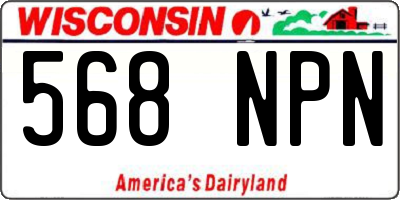 WI license plate 568NPN