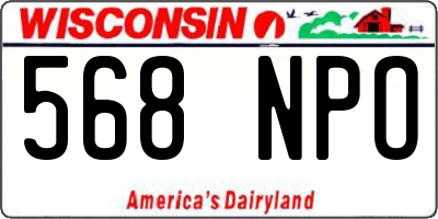 WI license plate 568NPO