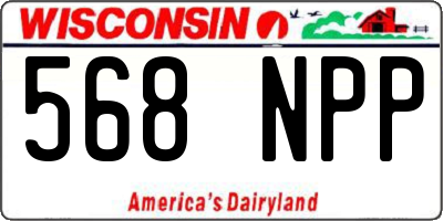 WI license plate 568NPP