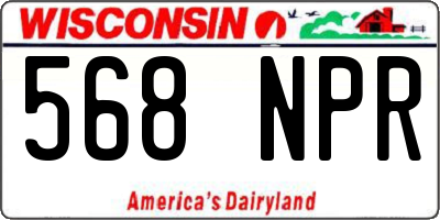 WI license plate 568NPR