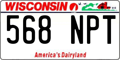 WI license plate 568NPT