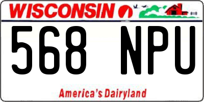 WI license plate 568NPU