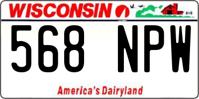WI license plate 568NPW