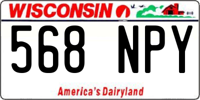 WI license plate 568NPY