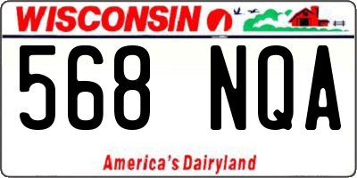 WI license plate 568NQA