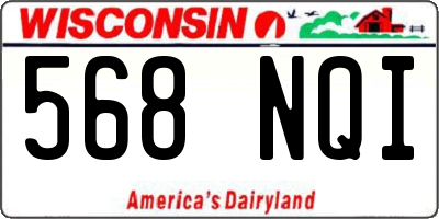 WI license plate 568NQI