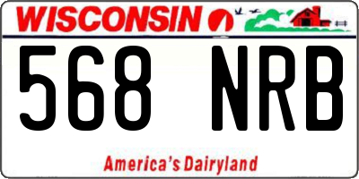 WI license plate 568NRB