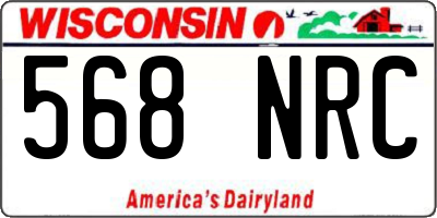 WI license plate 568NRC
