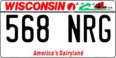 WI license plate 568NRG