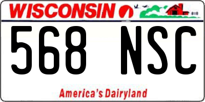 WI license plate 568NSC