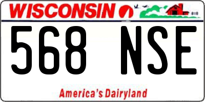 WI license plate 568NSE